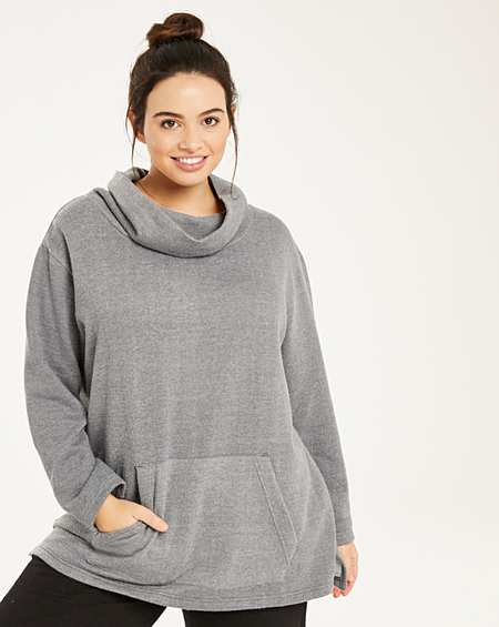 cowl neck sports jumper