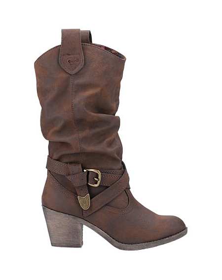 wide fit calf length boots