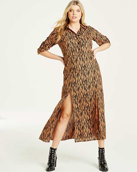 leopard print shirt dress size 18