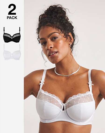 Buy Bench Womens Angelina Two Pack Bras White/Black