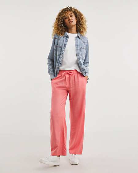 Coral linen sale pants