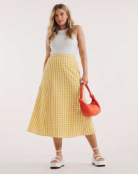 Joe Browns Gingham Midi Skirt Fashion World