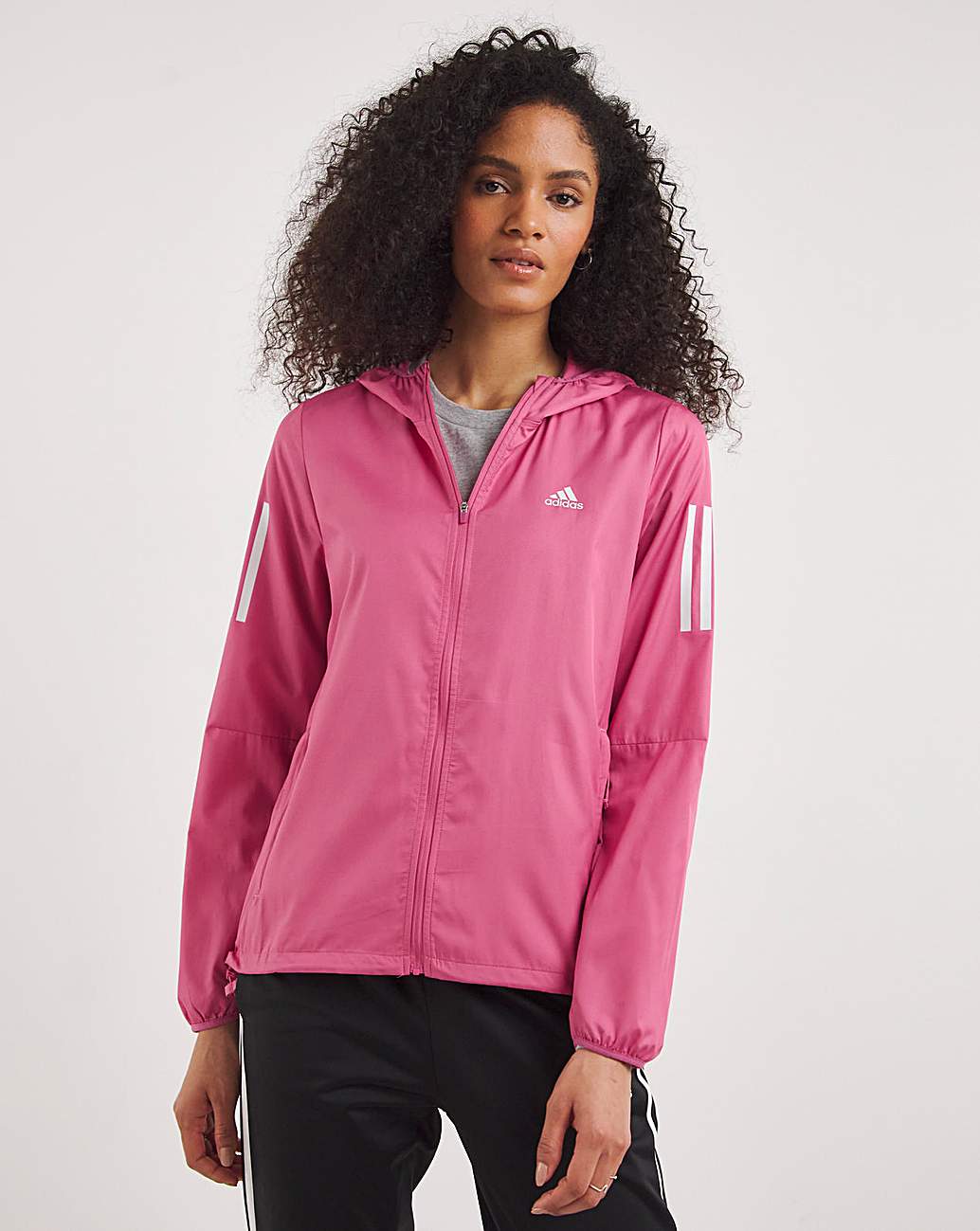 Adidas cheap pink windbreaker