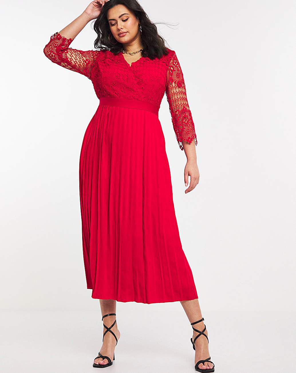 Little mistress red 2025 pleated dress