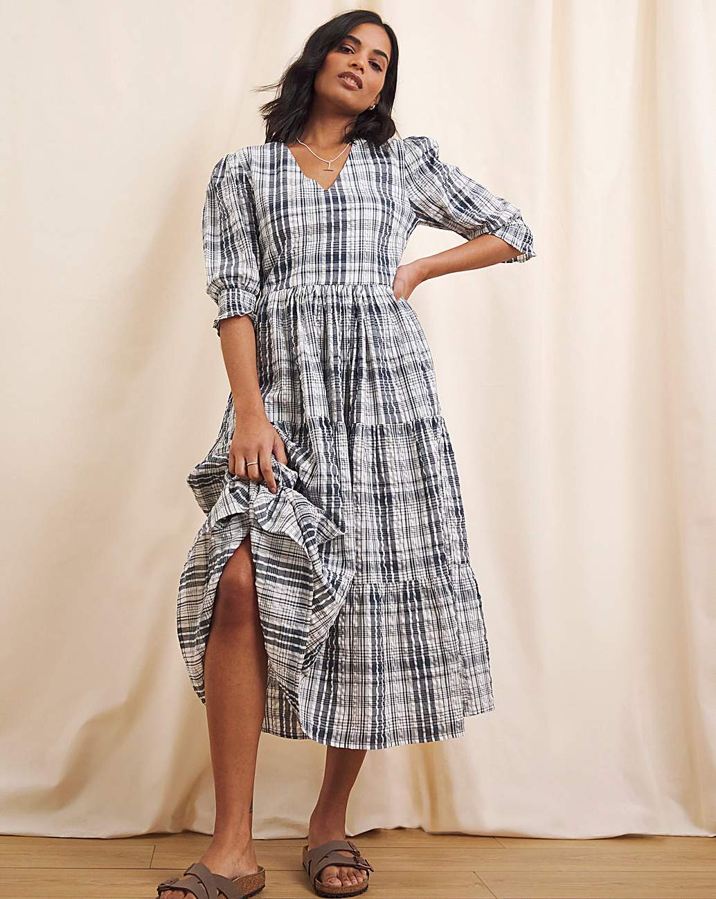ワンピース Anduze Belted Check Dress y01eg391500w.jpg
