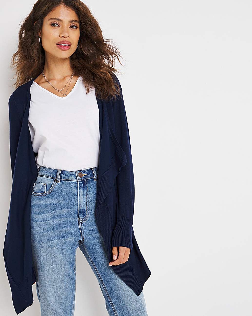 Navy Waterfall Cardigan | J D Williams