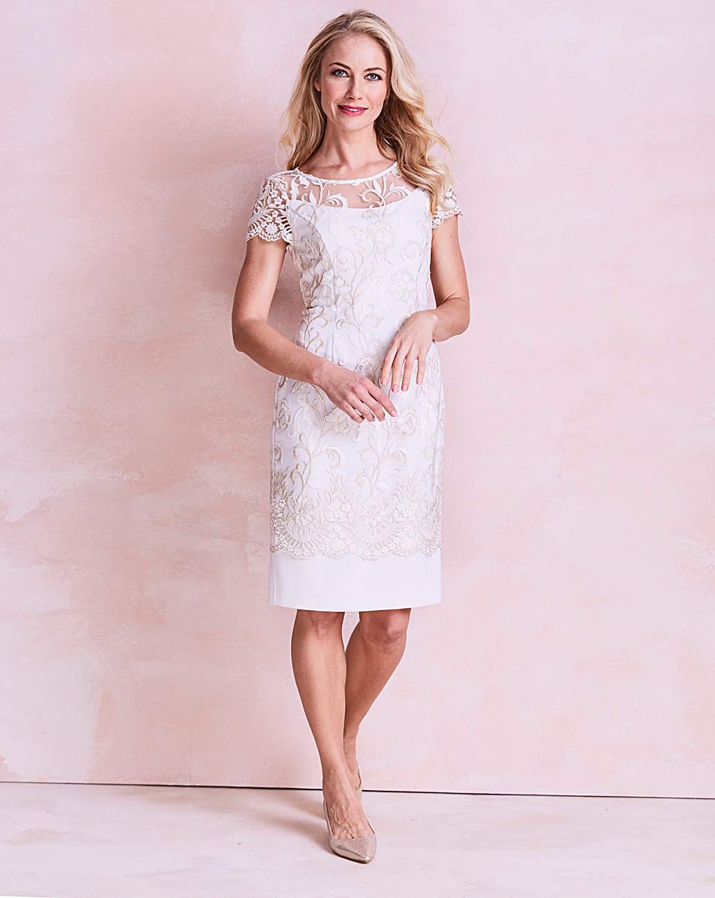 gina bacconi denise embroidered dress
