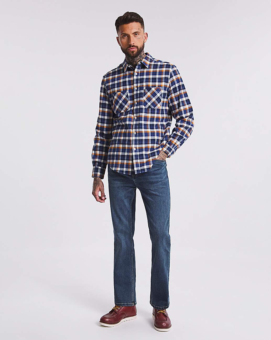 Stonewash Bootcut Fit Stretch Jeans 