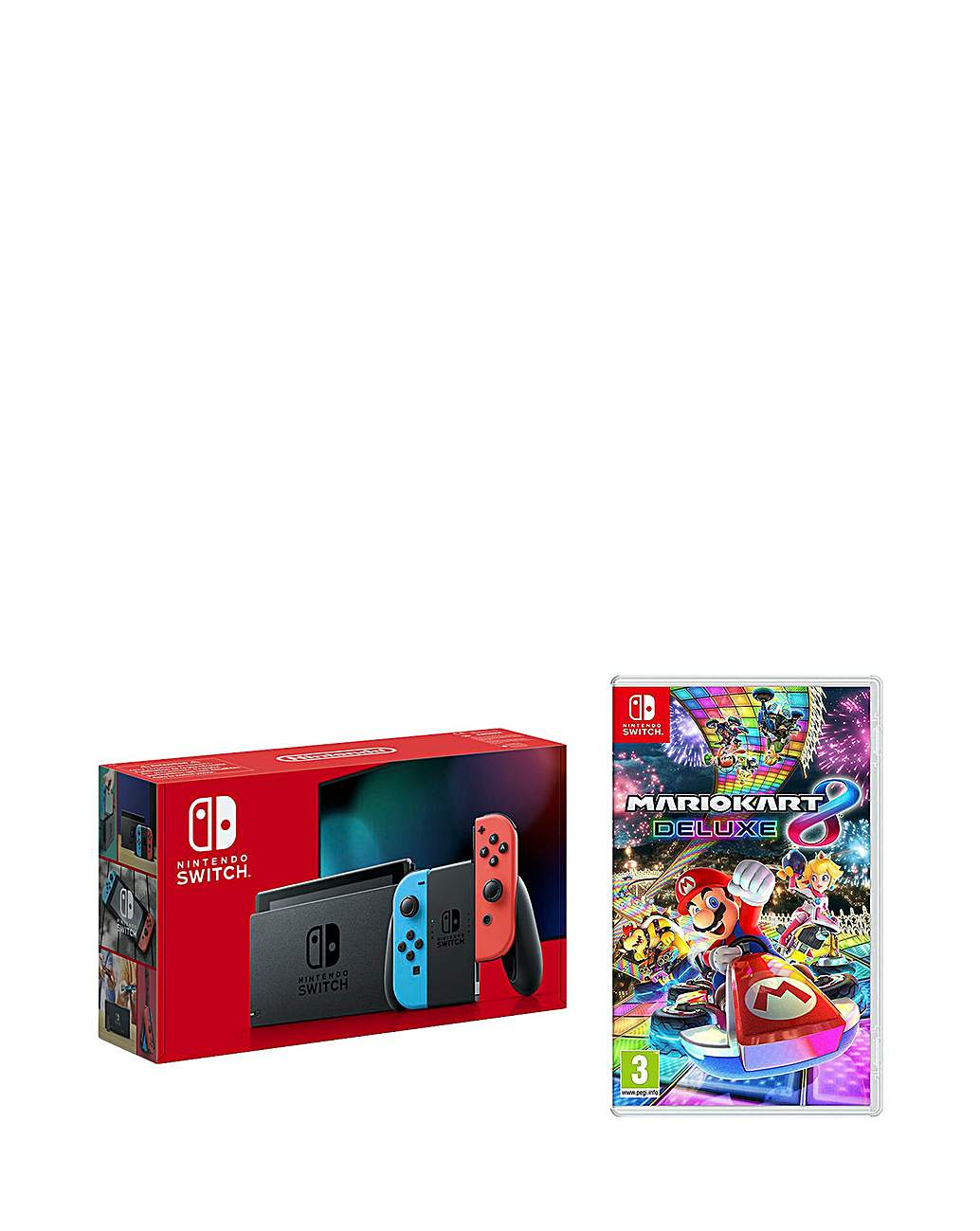 Nintendo Switch in Neon with Mario Kart and Accessories 975115638M