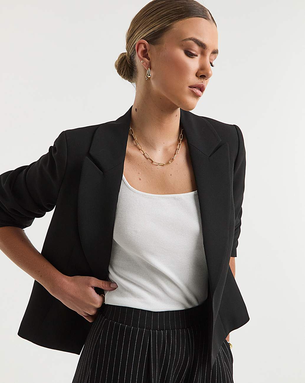 Black Cropped Blazer | Oxendales