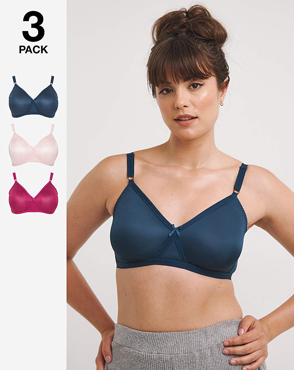 3 Pack Claire Moulded Non-Wired Bras