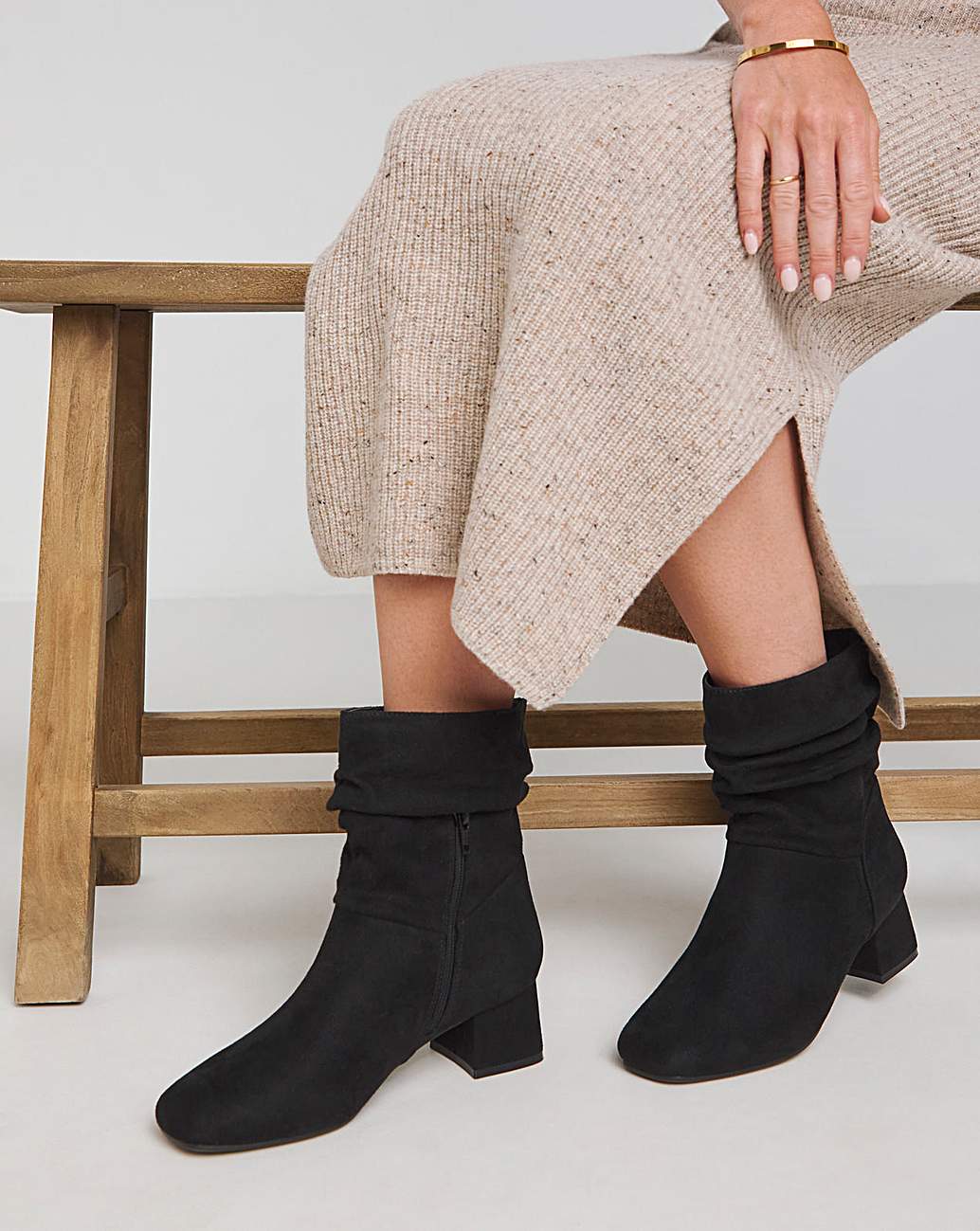 Heeled Slouch Boots Wide E Fit Marisota