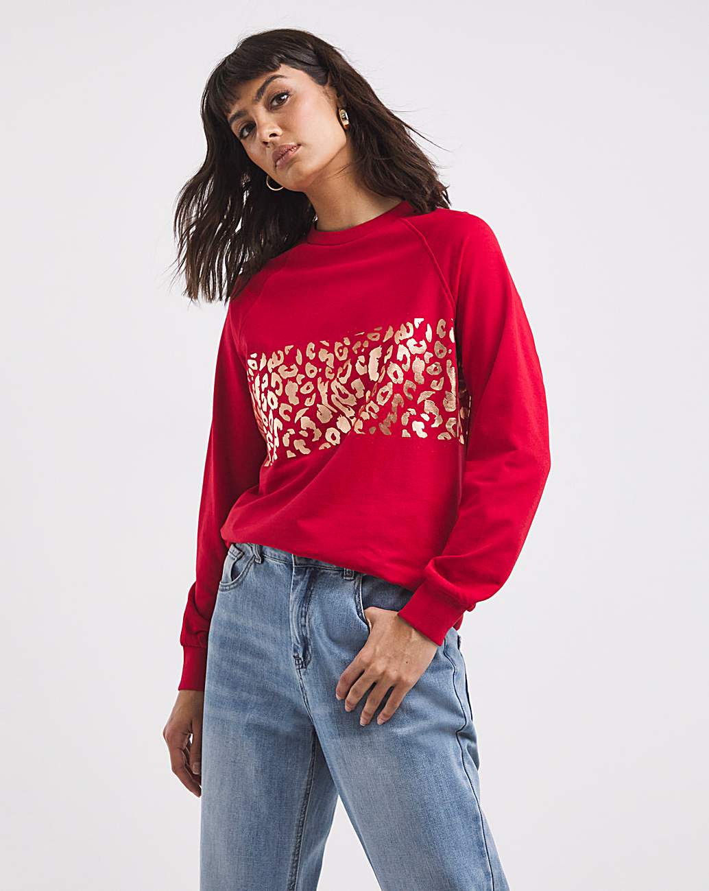 Nike red hot sale leopard sweatshirt