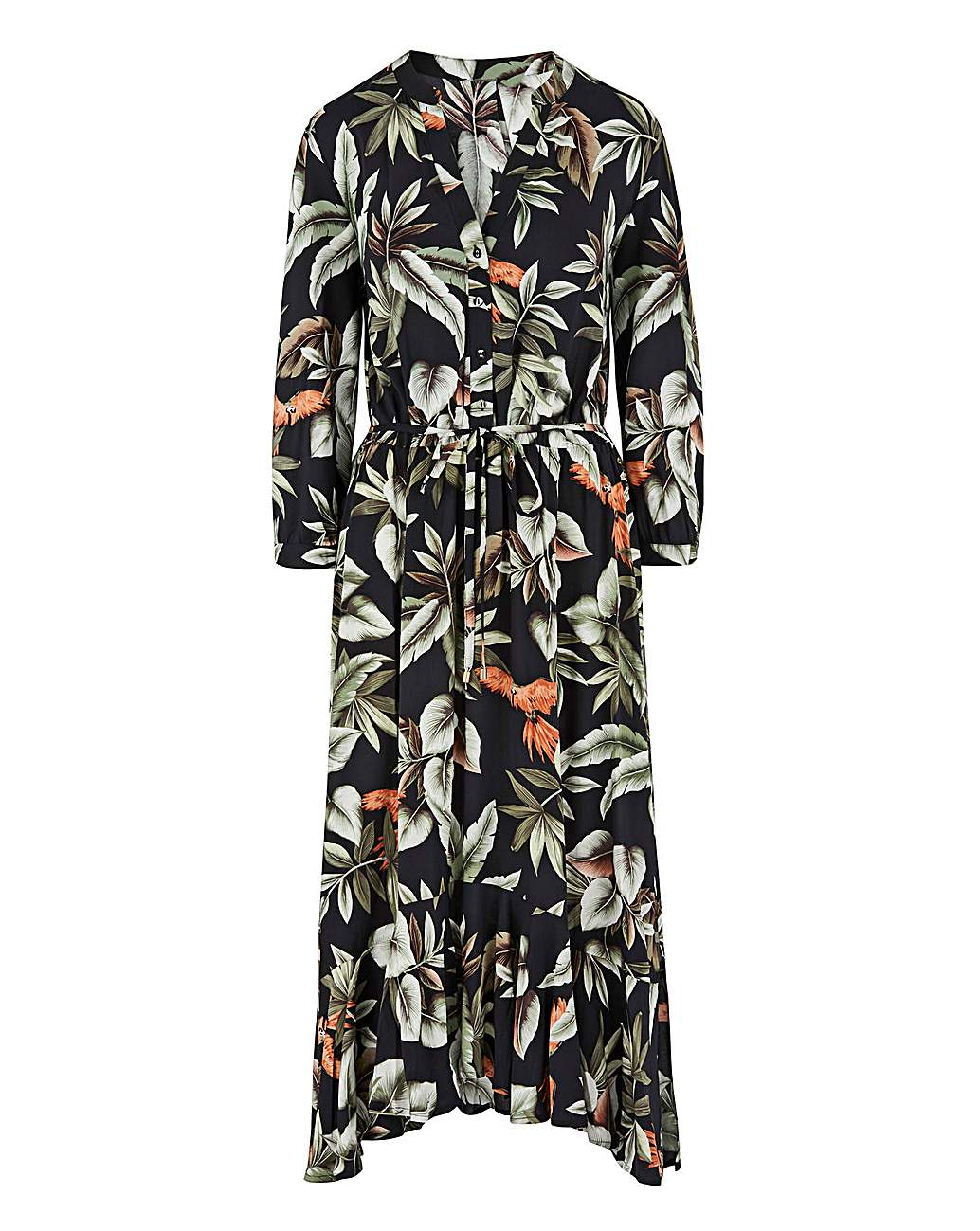 oasis bird print shirt dress