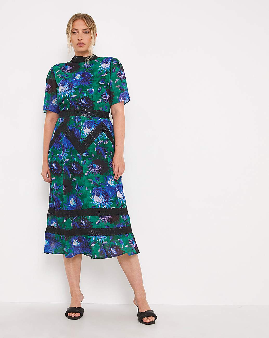 Hope and ivy mirror print hot sale midi dress