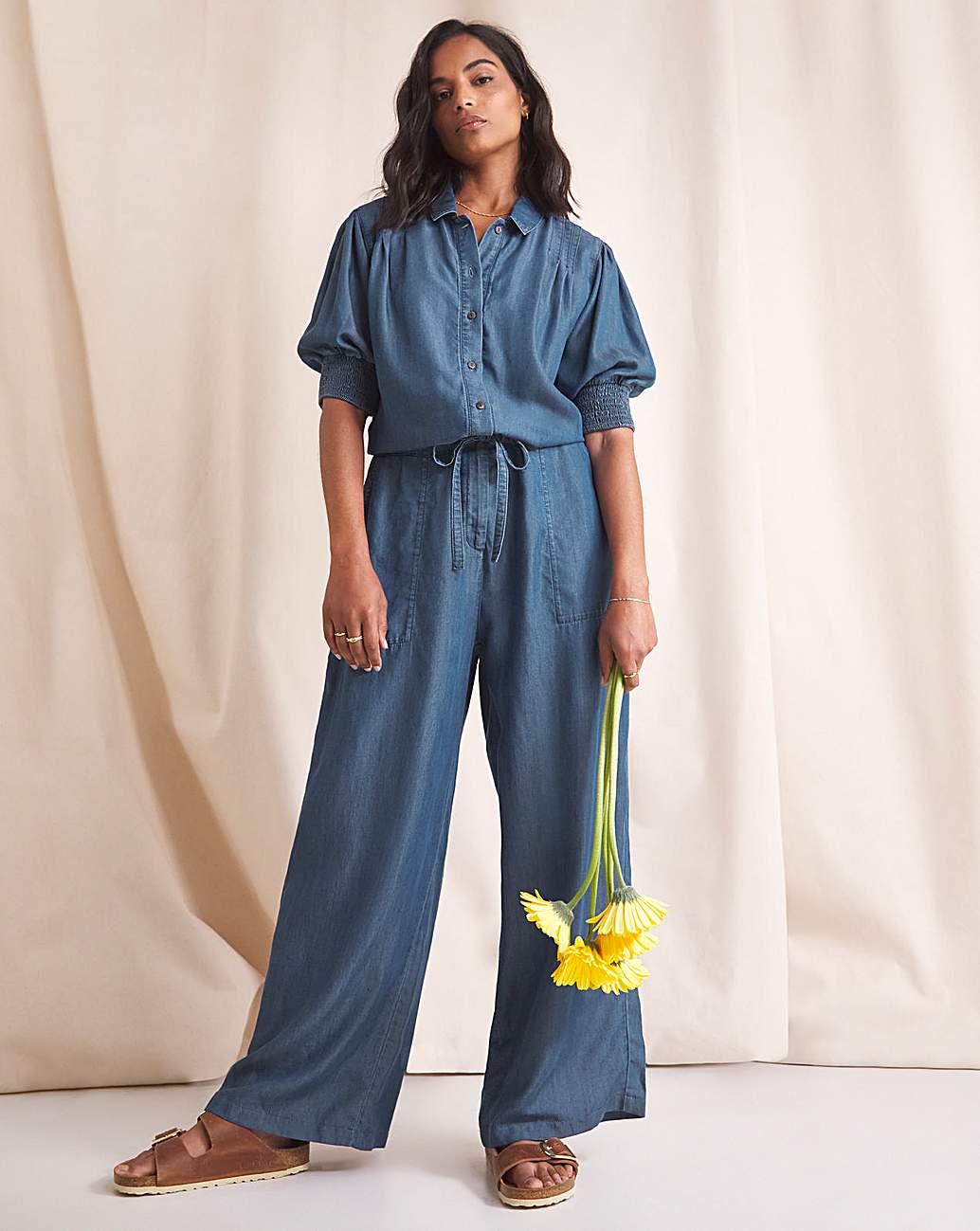 wide leg jumpsuit with boots