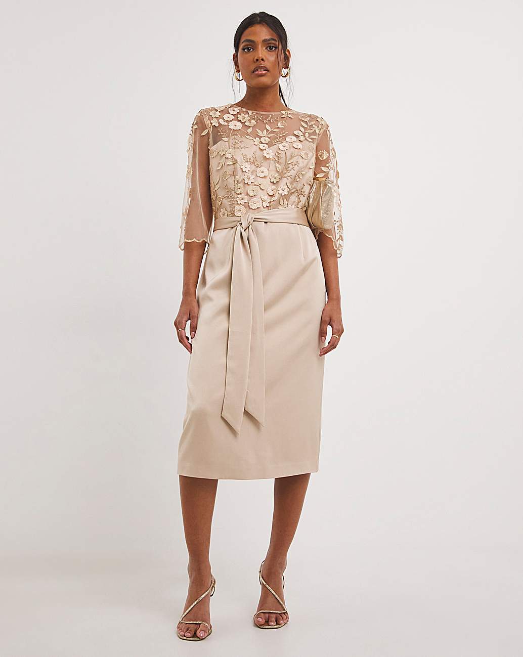 Joanna hope mesh skirt maxi dress sale