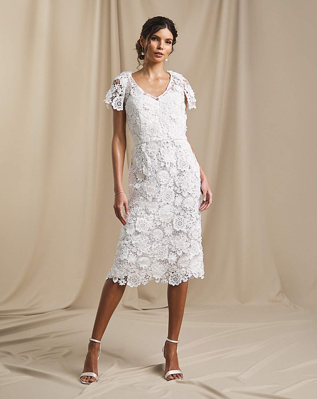 Joanna hope frill shop midi lace dress