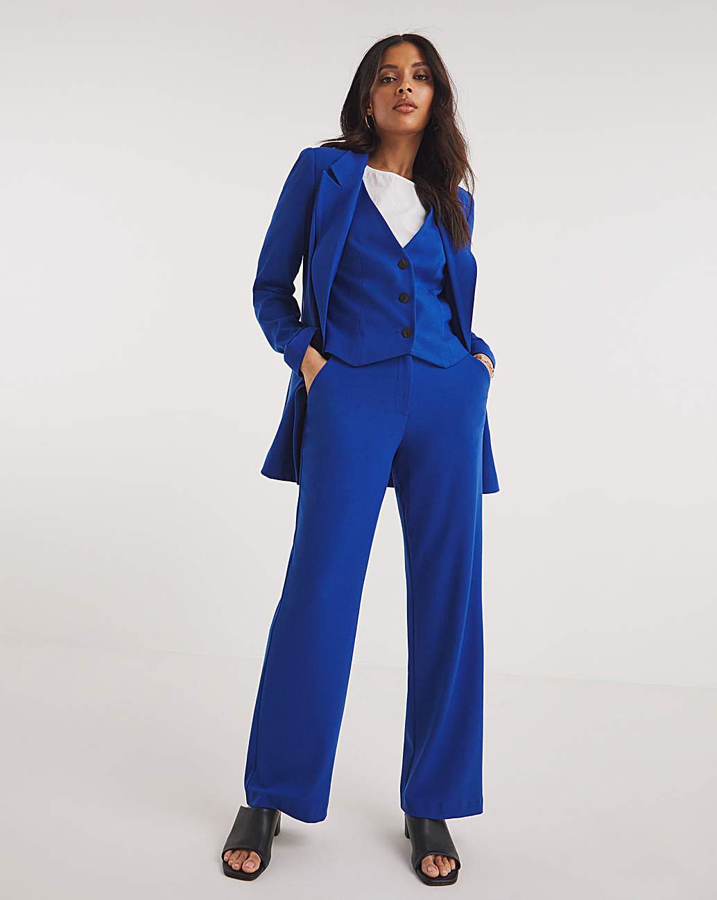 Buy Vero Moda Women Cobalt Blue Defender Straight Fit Chino Trousers   Trousers for Women 120093  Myntra