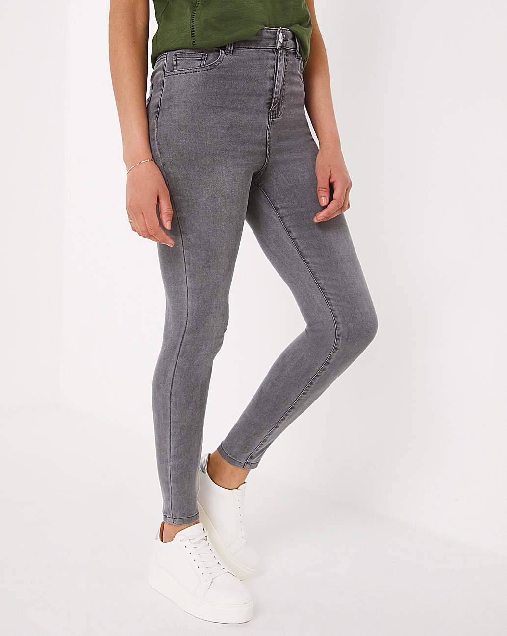 Topshop joni best sale jeans grey