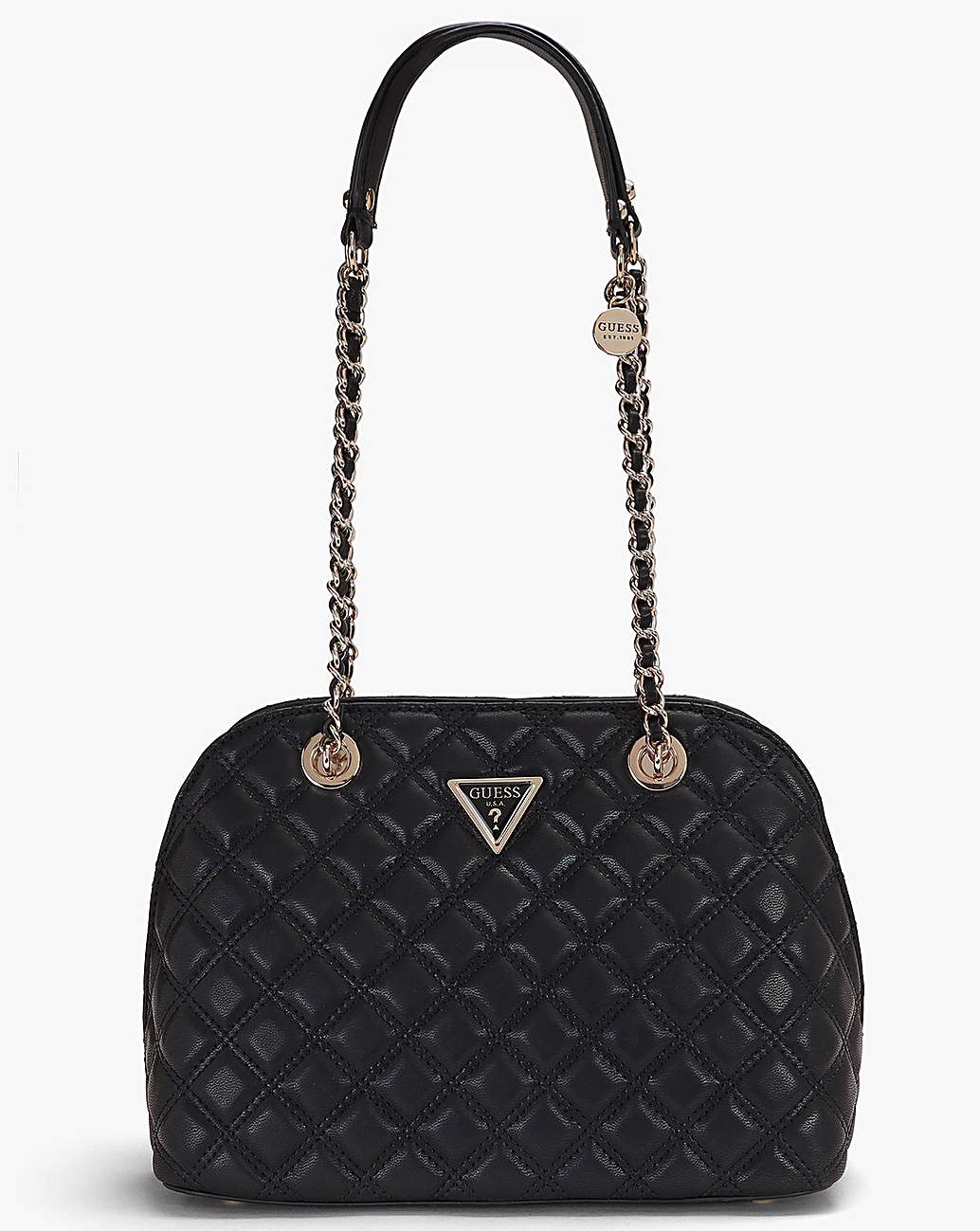 Guess Dome Black Quilted Shoulder Bag Simply Be