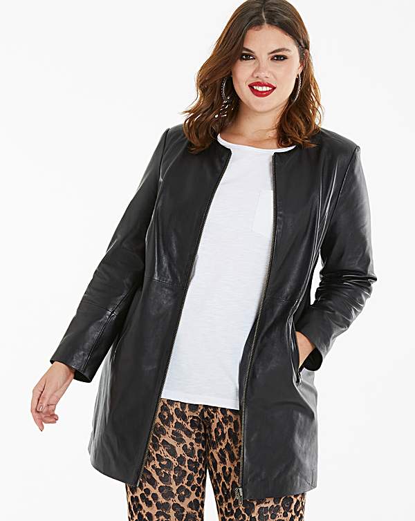 Joanna Hope Longline Leather Jacket