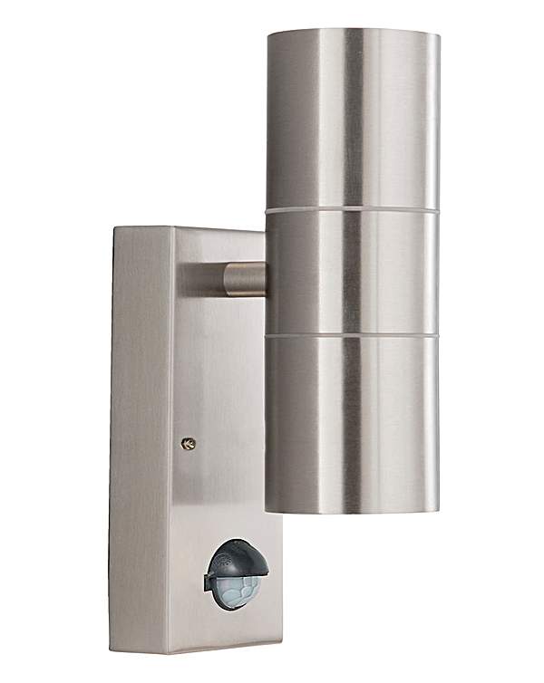 Silver Pir Sensor Up Down Outdoor Light
