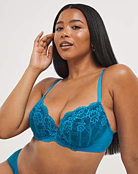 Ann Summers Sexy Lace Plunge Bra Teal