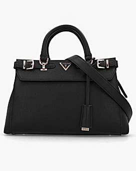 Guess Eco Ali Luxury Black Satchel Bag Simply Be