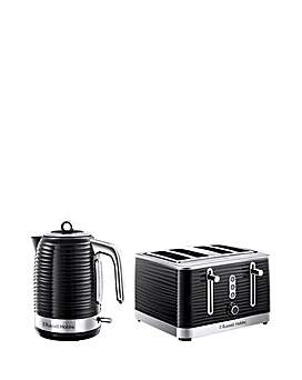 Kettle Toaster Set Black Chrome Accents Cheap Russell Hobbs