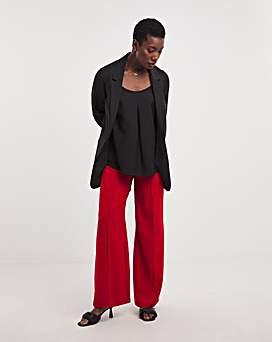 Ladies red hot sale wide leg trousers