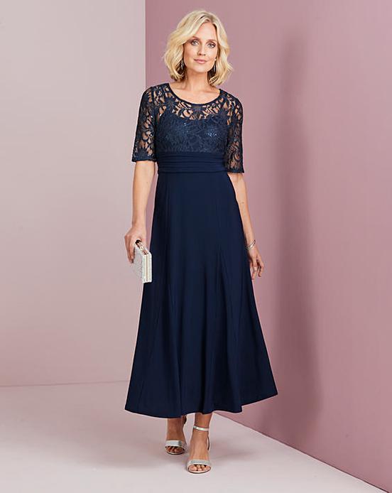 Nightingales Navy Lace Bodice Dress | Ambrose Wilson