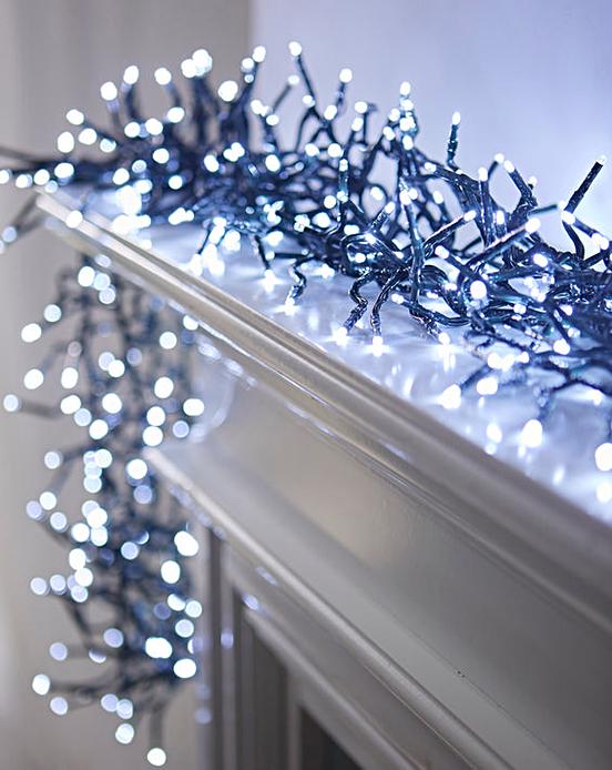 Christmas Cool White LED Cluster Lights J D Williams