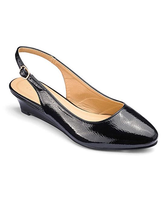 black sling back shoes wide fit