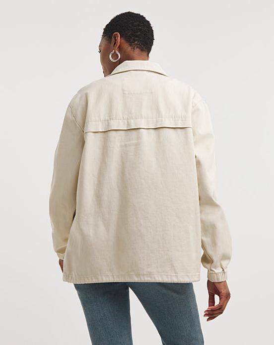 Stone Relaxed Utility Jacket | J D Williams