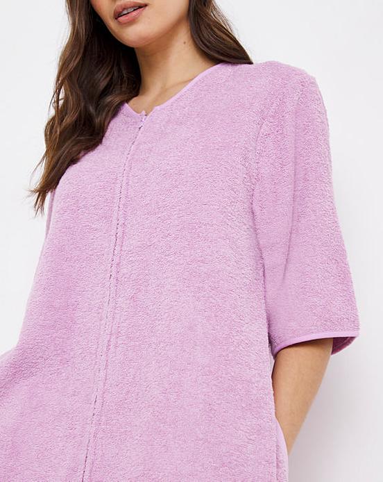 pretty secrets towelling zip gown
