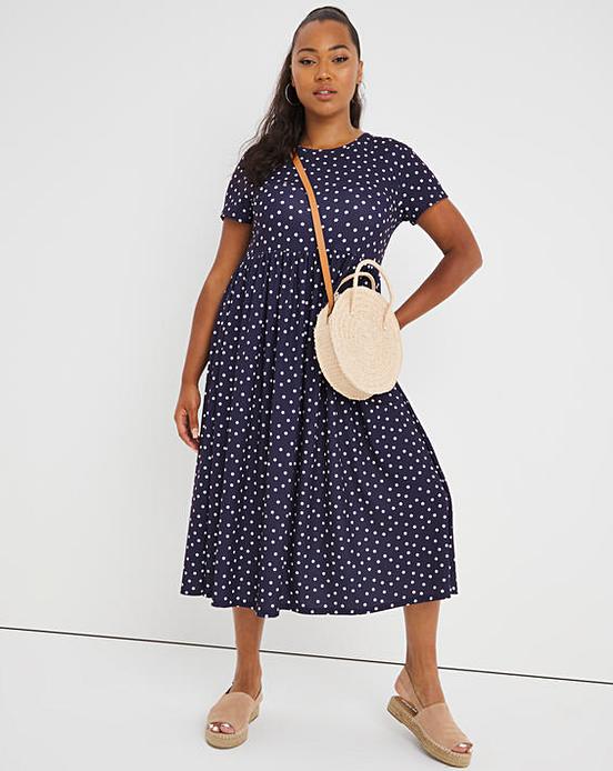 Hey Now Mini Dress In Navy Spot | Showpo