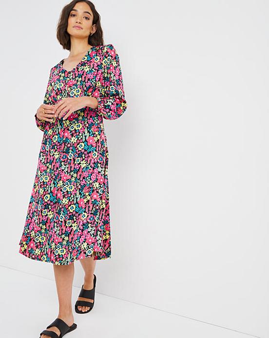 Bright Floral Button Through Tea Dress | Premier Man