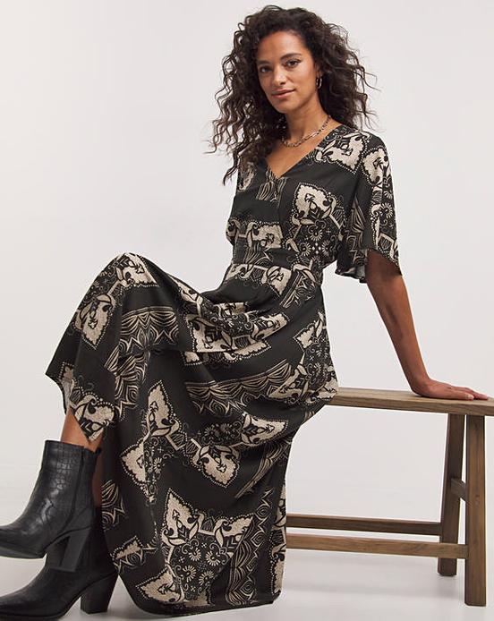 Joe Browns Tile Print Wrap Dress Oxendales