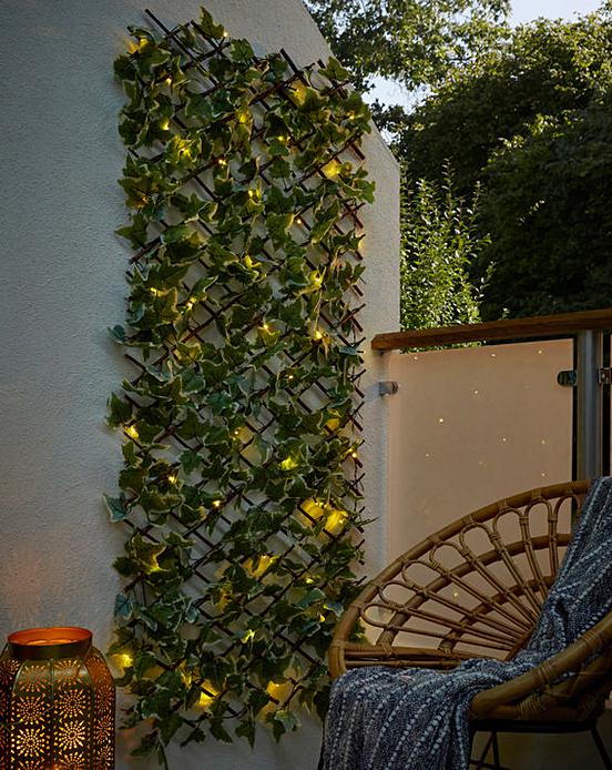 Solar Lit Ivy Trellis 50 Lights Home Essentials