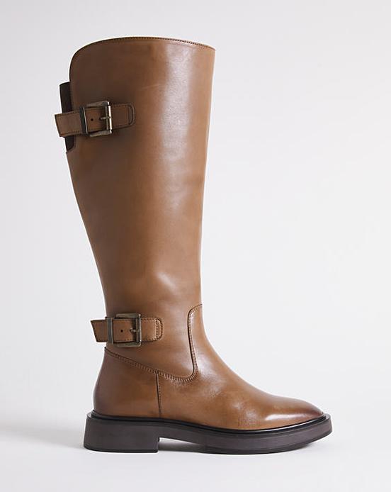 Leather High Leg Boot EEE Fit Curvy Calf J D Williams