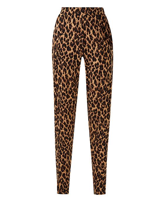 Leopard Print Tapered Trousers Regular | Simply Be