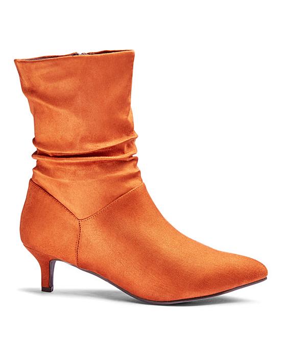 tan ruched ankle boots