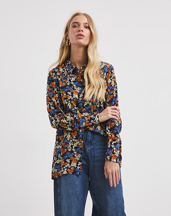 Dipped Back Viscose Shirt | Oxendales