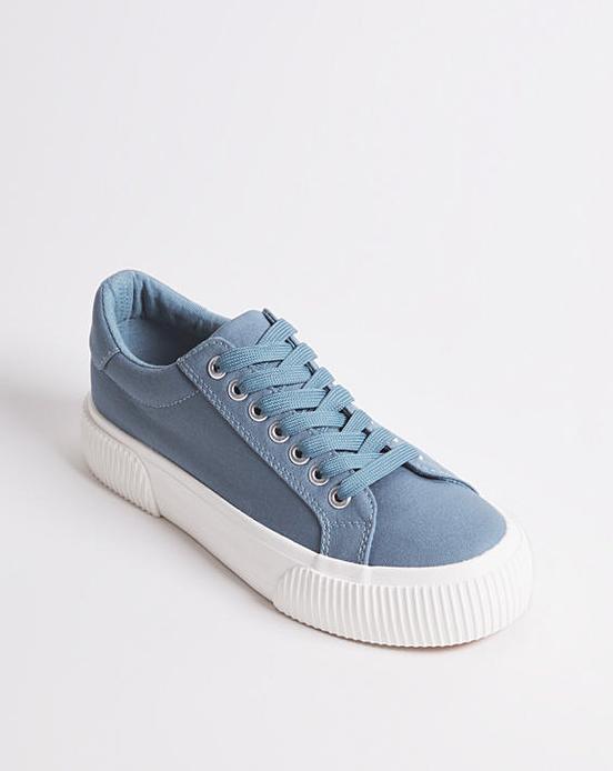 Canvas Trainer Chunky Ribbed Sole Wide | Fashion World