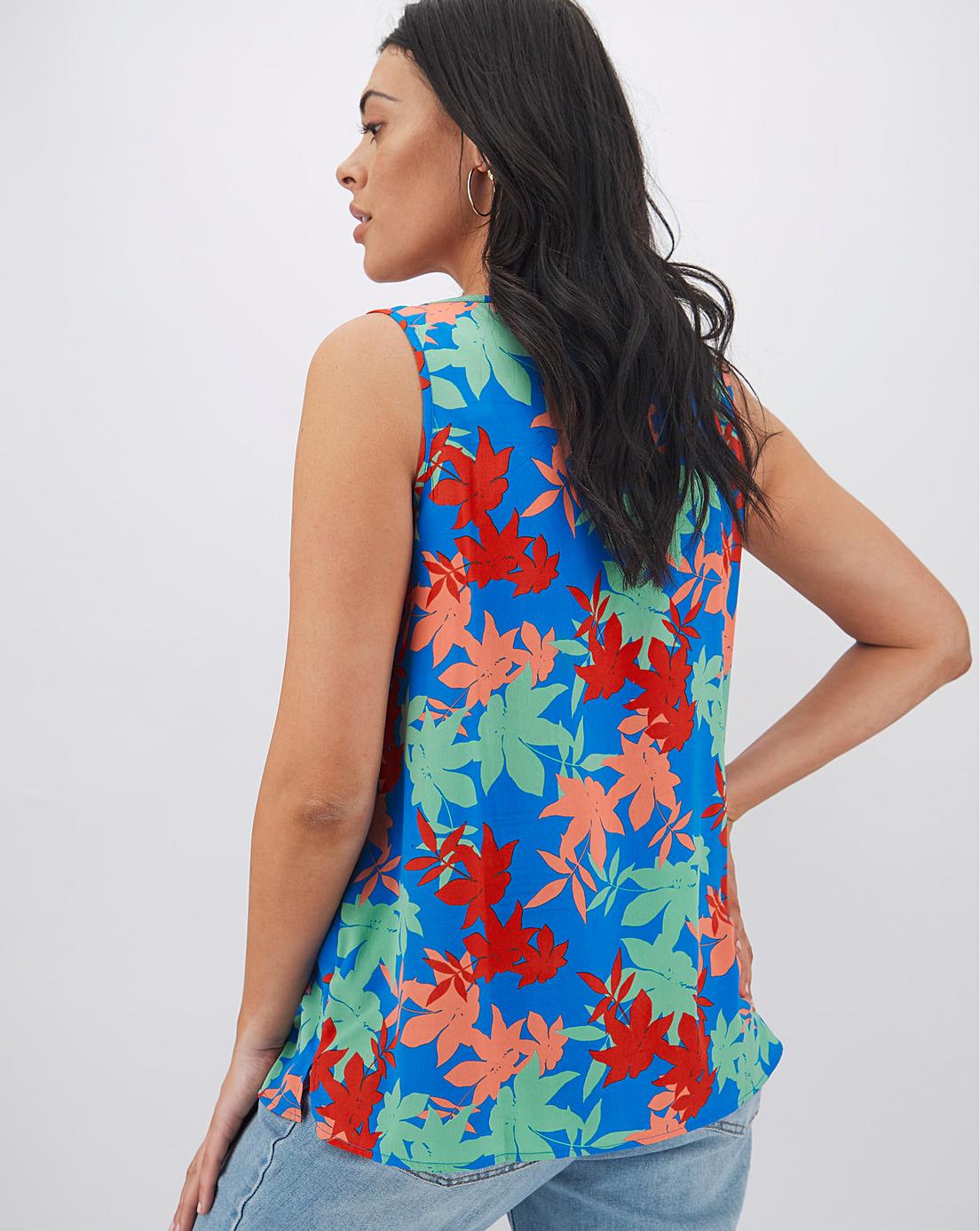 Floral Print Woven Vest Simply Be