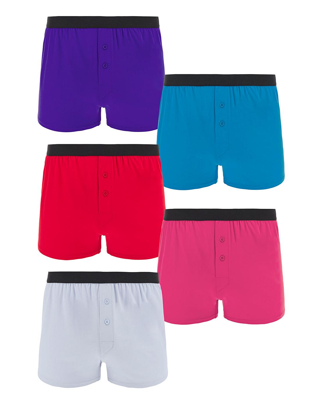 Pack of 5 Brights Loose Boxers Premier Man
