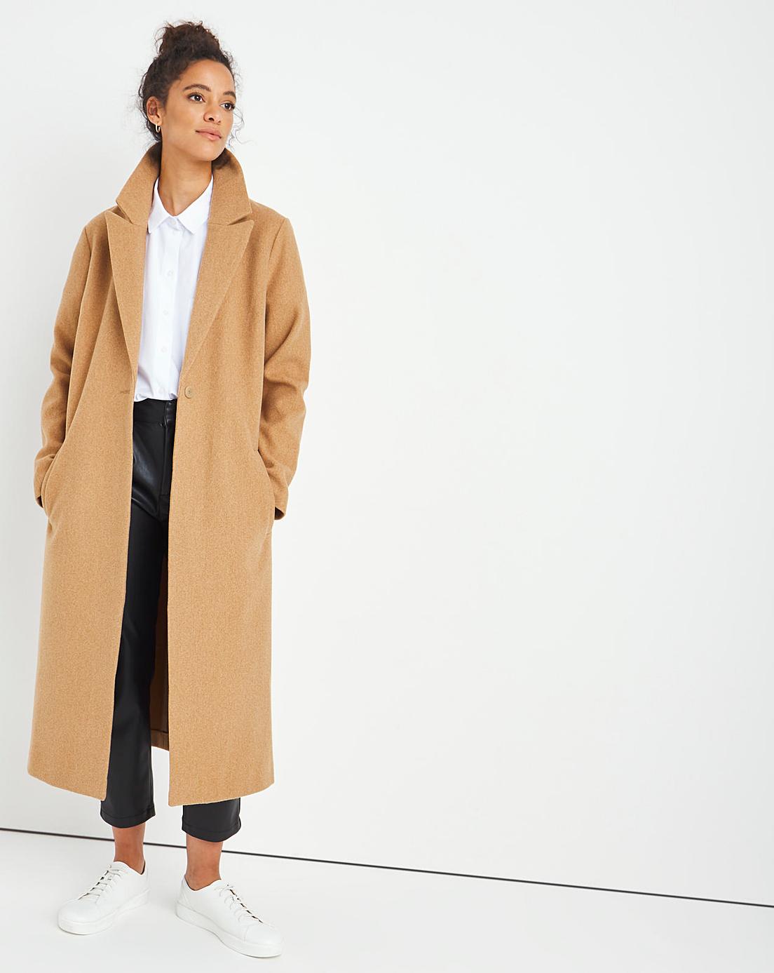 Camel Single Breasted Coat J D Williams