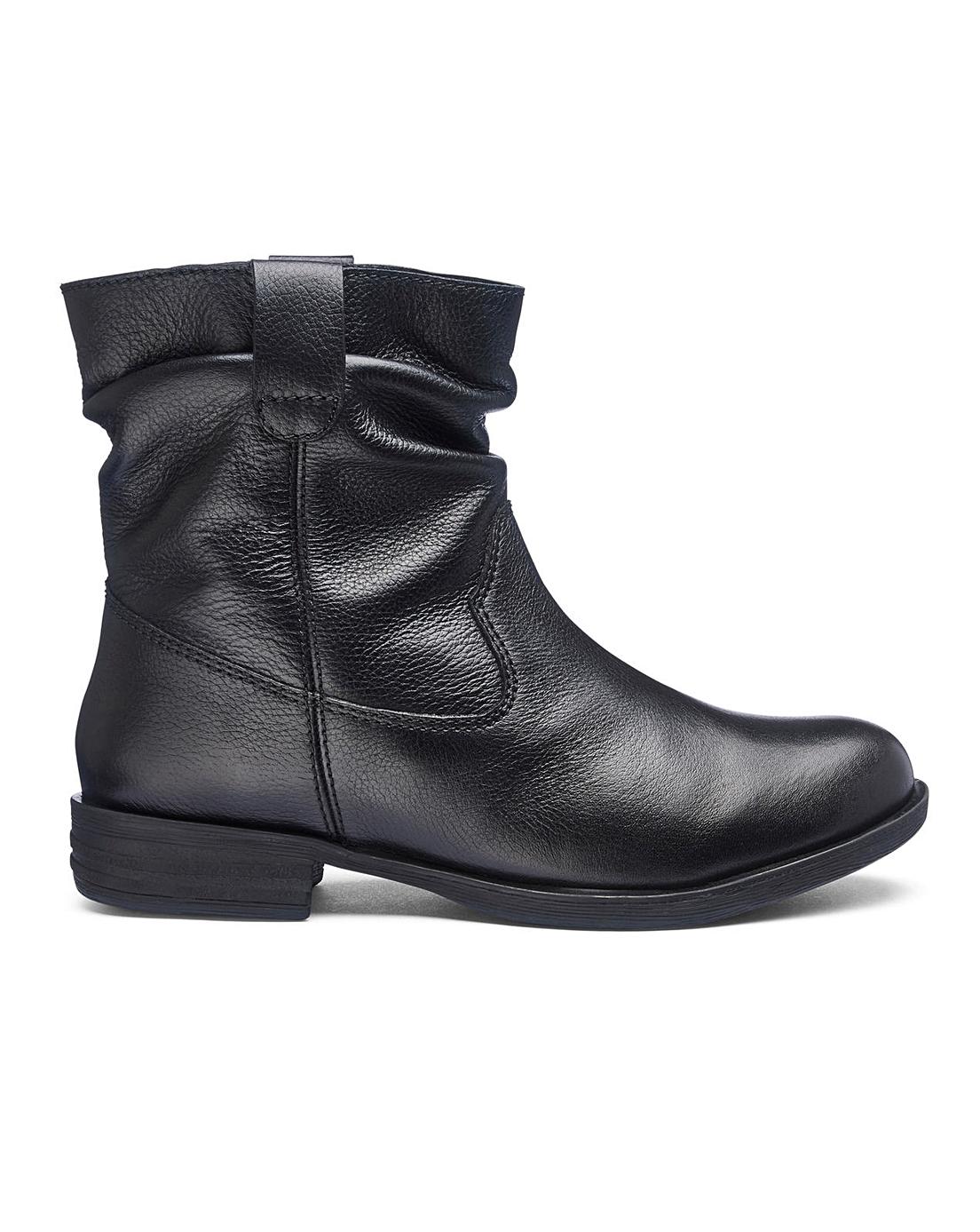 leather ruched ankle boots