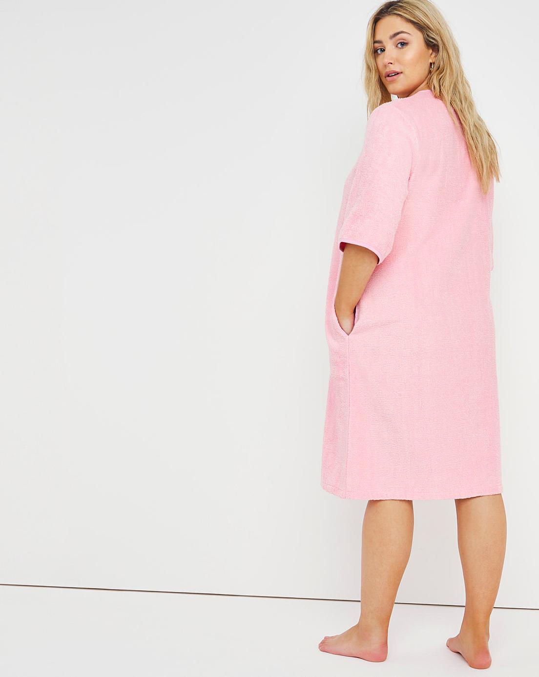 pretty secrets towelling zip gown